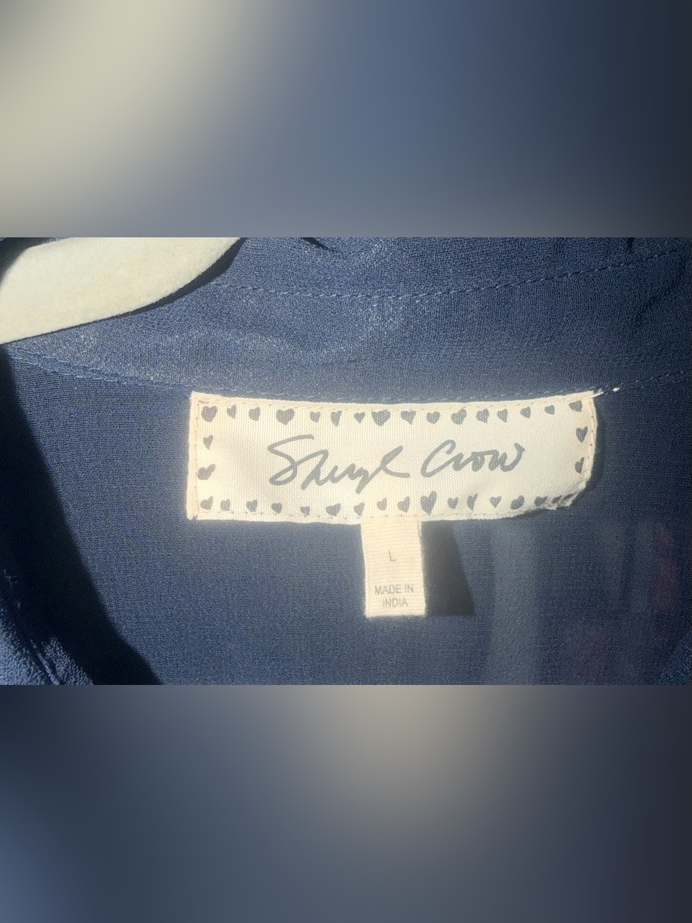 Sheryl Crow Beaded Owl Design Navy Hi Lo Dress L - New without Tags - Picture 5 of 9